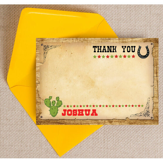 Cowboy Wild West Themed Thank You Card
