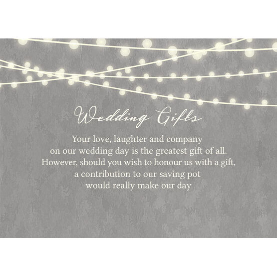 Dove Grey Fairy Lights Gift Wish Card