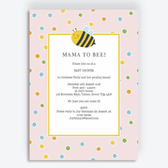 Bumble Bees Baby Shower Invitation - Pink