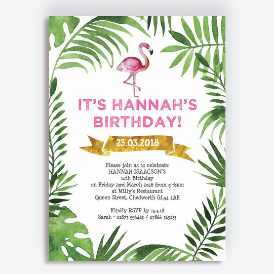 Flamingo Fiesta Birthday Party Invitation