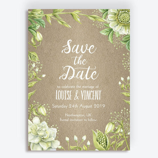 Rustic Greenery Wedding Save the Date