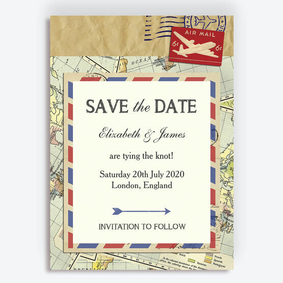 Vintage Airmail Save the Date