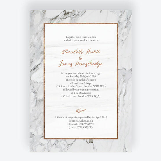 Marble & Copper Wedding Invitation