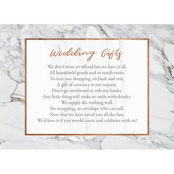 Marble & Copper Gift Wish Card