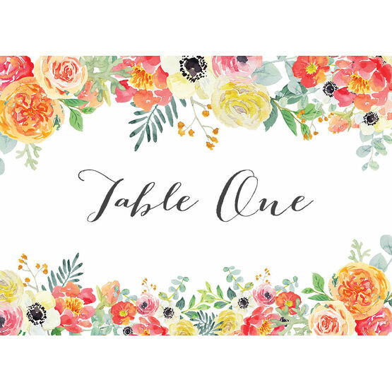 Coral & Blush Flowers Table Name