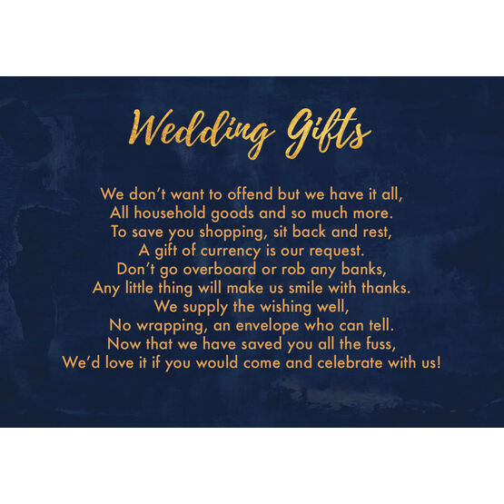 Navy & Gold Gift Wish Card