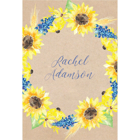 Rustic Sunflower Place Cards - Set of 9