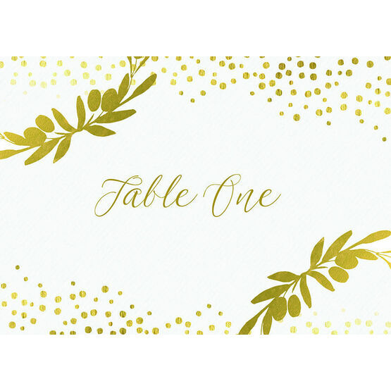 Golden Olive Wreath Table Name