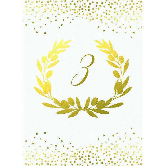 Golden Olive Wreath Table Number