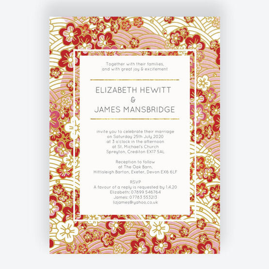 Origami Floral Wedding Invitation