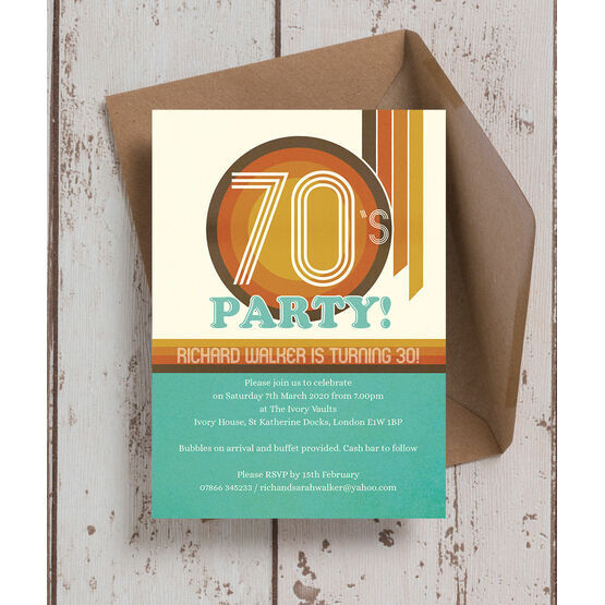 Retro 1970s 30th Birthday Party Invitation
