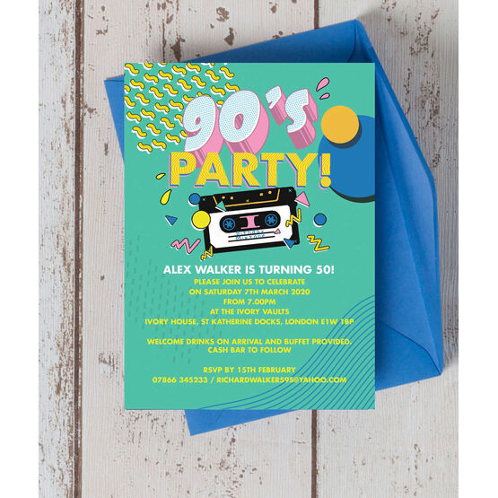 Retro 1990s 50th Birthday Party Invitation