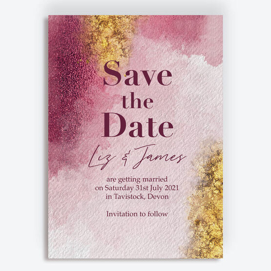 Plum & Gold Save the Date