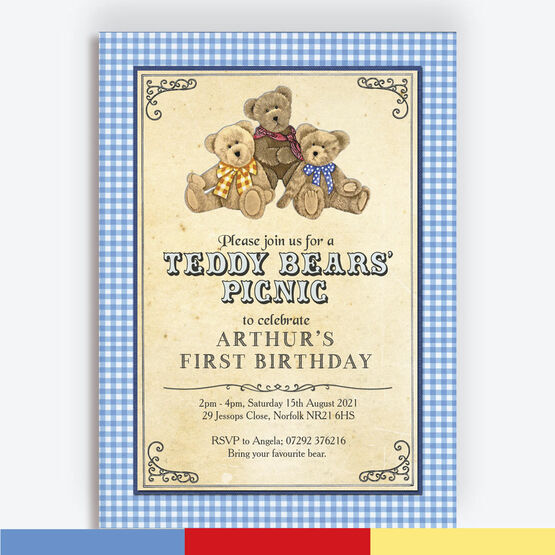 Teddy Bears' Picnic Kids Party Invitation