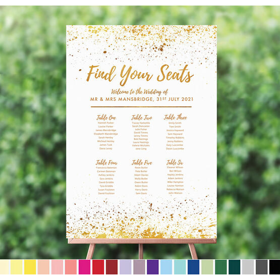 Gold Dust Wedding Table Seating Plan