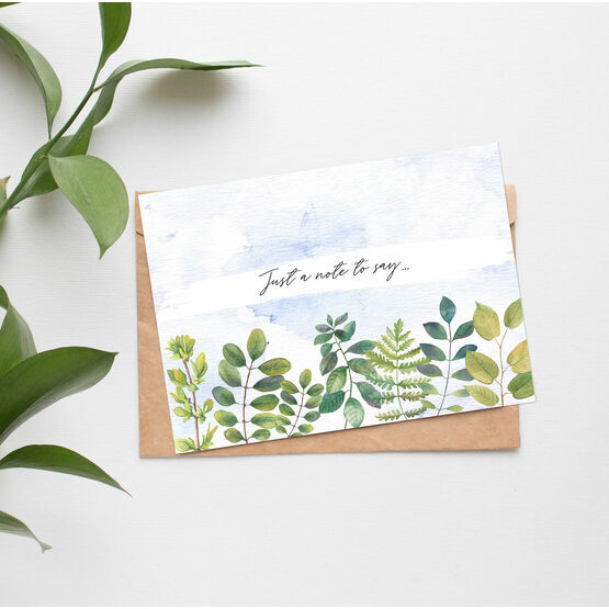 Pack of 10 Watercolour Leaves Note Cards