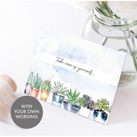 Pack of 10 Personalised 'Succulents' Note Cards