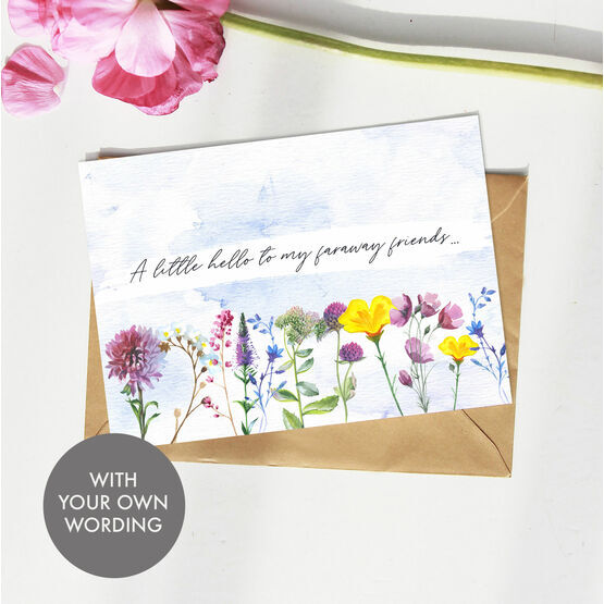 Pack of 10 Personalised 'Wild Flowers' Note Cards