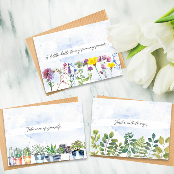 Pack of 12 Mixed Design Floral Note Cards