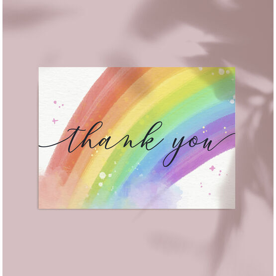 Single Rainbow Note Card / Thank You Card