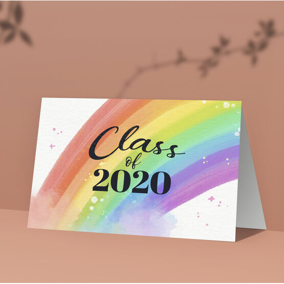 Pack of 10 'Class of 2020' Rainbow Note Cards / Thank You Cards