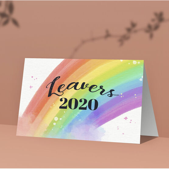 Pack of 10 'Leavers 2020' Rainbow Note Cards / Thank You Cards
