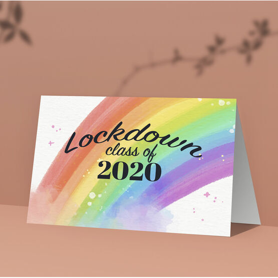 Pack of 10 'Lockdown Class Of 2020' Rainbow Note Cards / Thank You Cards