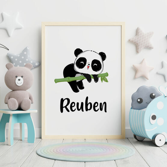 Panda Bear Personalised Wall Print