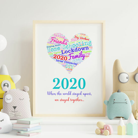 Lockdown Word Cloud 2020 Personalised Print
