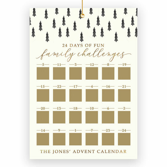 Personalised Family Challenges Scratch Off Advent Calendar