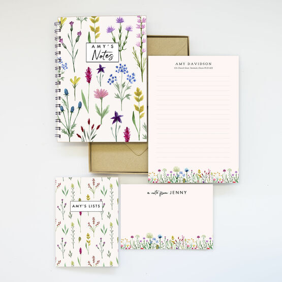 Personalised Eco Stationery Gift Set - 'Wild Flowers'