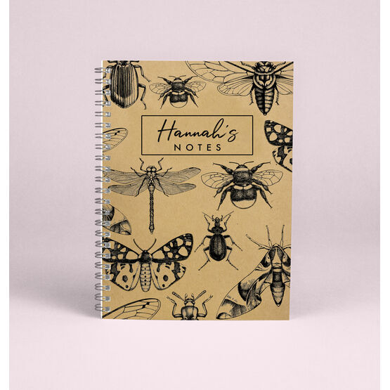 Personalised Illustrated Insects A5 Notebook