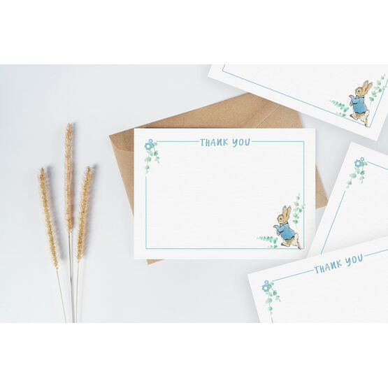 Pack of 10 Peter Rabbit Beatrix Potter Blue Thank You Note Cards