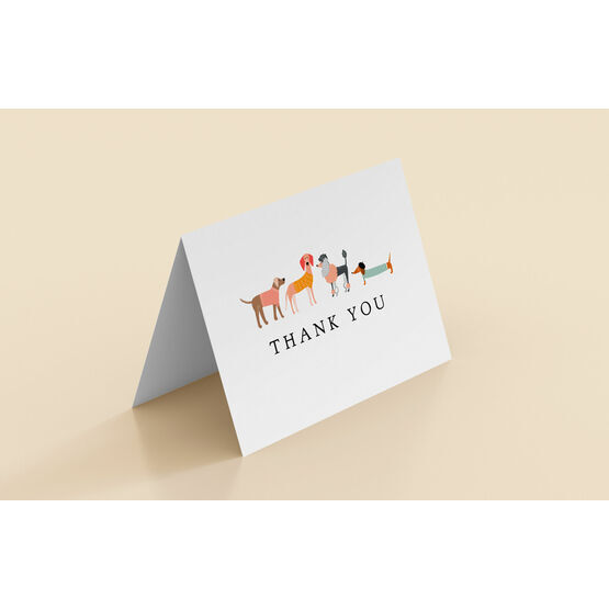 Illustrated Dogs Folded Thank You Cards