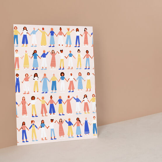 Women Supporting Women Illustrated A4 Print