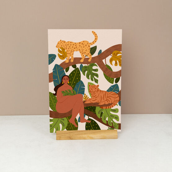 Wild Woman Jungle Themed Portrait Wall Art Print
