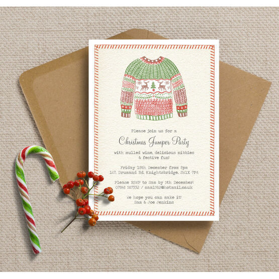 Personalised Christmas Jumper Party Invitations