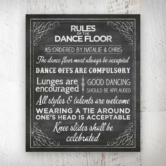 Chalkboard Wedding or Party Dance Floor Rules Poster