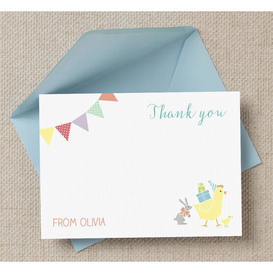Farmyard Animal Themed Personalised Thank You Cards