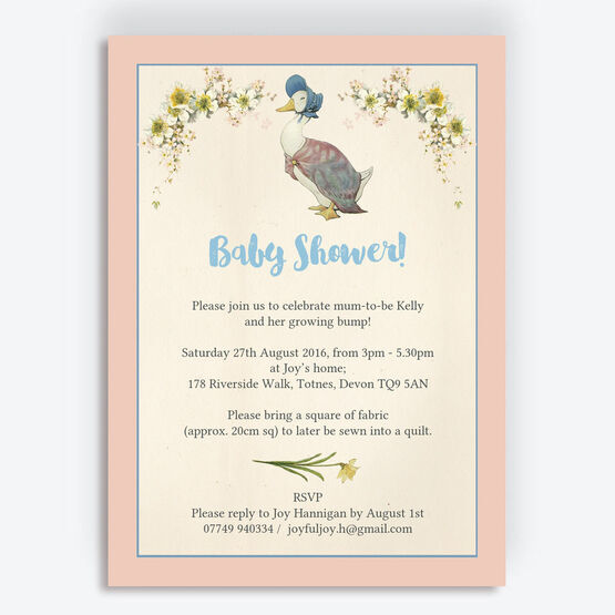 Jemima Puddle-Duck Baby Shower Invitation