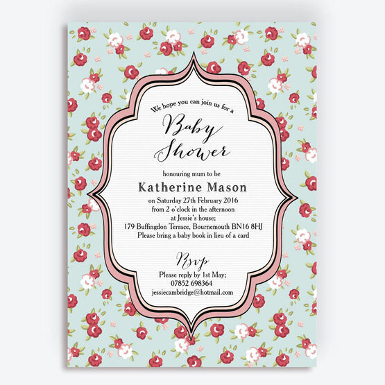 Vintage Rose Baby Shower Invitation