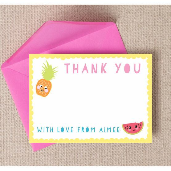 Kawaii Cute Fruit Thank You Cards
