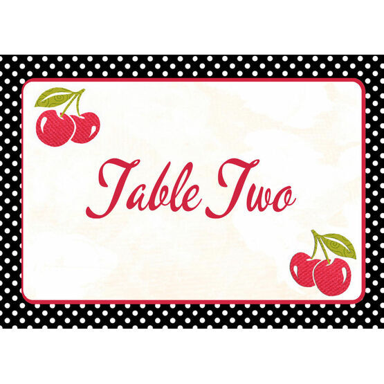 Retro Cherry Rockabilly Table Name