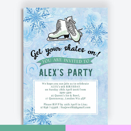 Ice Skating Birthday Party Invitation