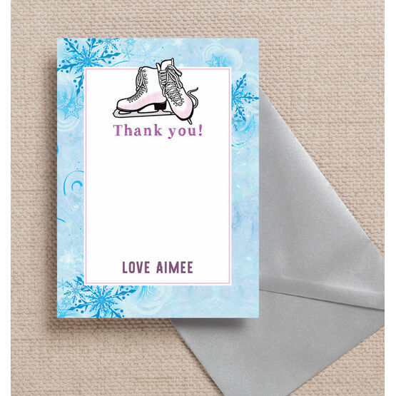 Ice Skating Personalised Thank You Card