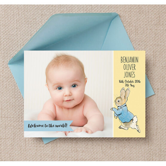 Beatrix Potter's Peter Rabbit Photo Birth Announcement Card